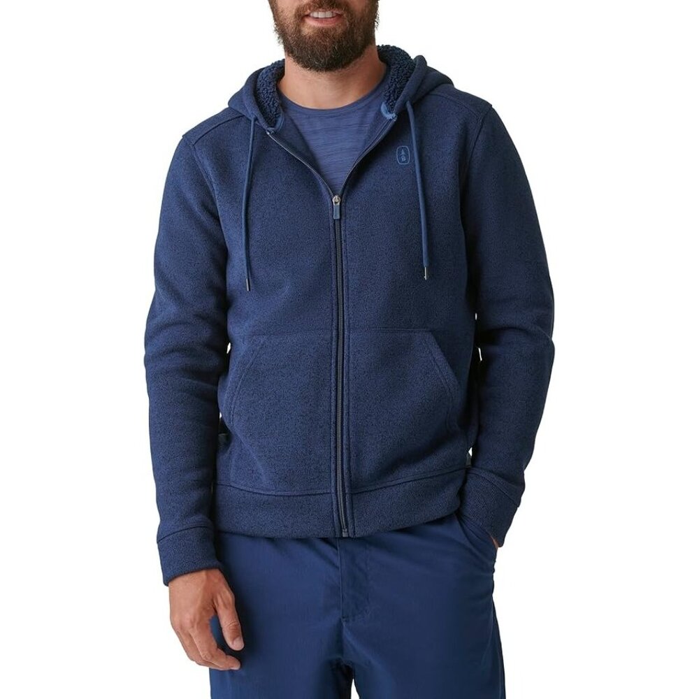 Bass Outdoor Sherpa Lined Full Zip Hoodie Size Small Relaxed Performance Sporty